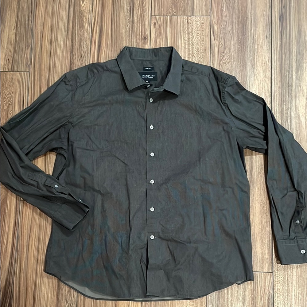 Kenneth Cole New York Black Dress Shirt Long Sleeve Button Up